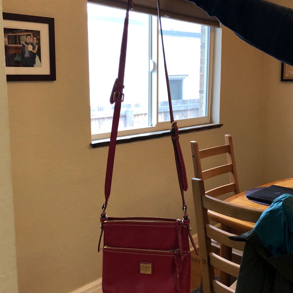 Dooney & Bourke Red Leather Crossbody Bag - Picture 2 of 4